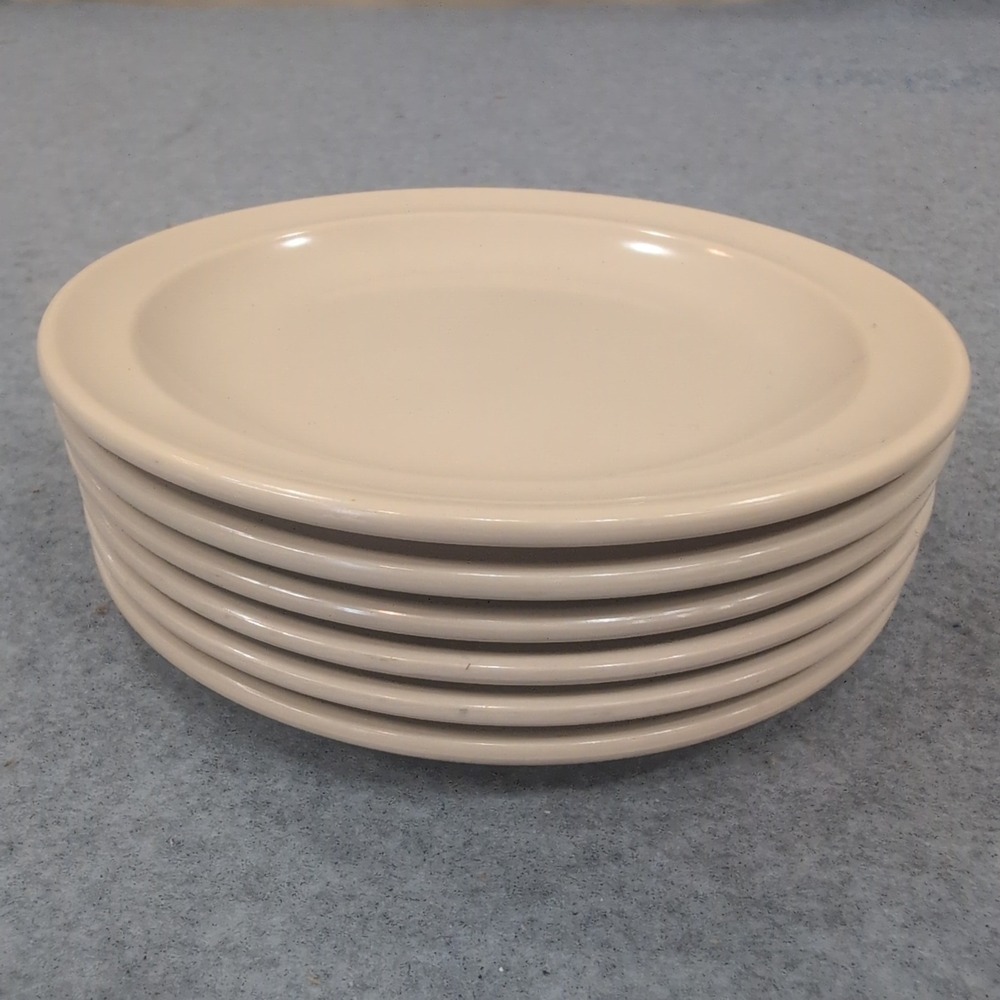 Vintage Super Don-Ite Edward Don & Co Chicago Tan Plates Set of 6 Melamine - Picture 1 of 4